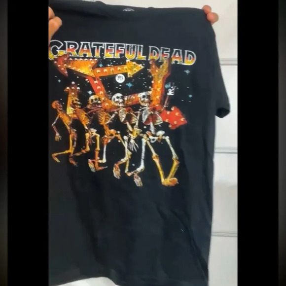 GRATEFUL DEAD Skeleton Shuffle Line T-shirt Tee, Unisex S or M New without Tag - Picture 2 of 3